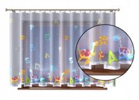 Firana dziecięca żakardowa DINOZAURY LITERKI kolorowe 500x150 TAŚMA