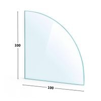 SZYBA POD KOMINEK HARTOWANA 100X100 ĆWIARTKA KOŁA SZKŁO POD PIEC