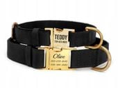 Obroża Dla Psa Skórzana z Grawerem r. M Czarny