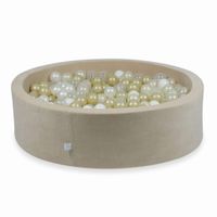 Suchy basen 110x30cm Velvet Soft Beżowy z piłeczkami 400szt (przezroczyste, białe, perłowe, jasnozłote, opalizujące)