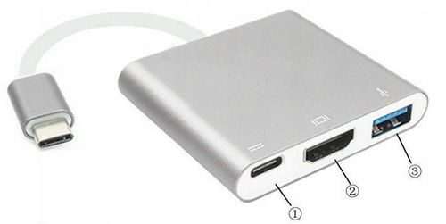 Adapter Przejściówka HUB 3w1 MHL HUB USB C HDMI 4K do MacBook Samsung na Arena.pl