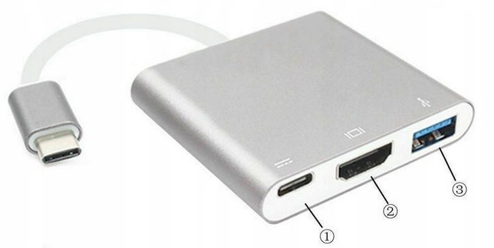 Adapter Przejściówka HUB 3w1 MHL HUB USB C HDMI 4K do MacBook Samsung zdjęcie 14