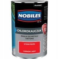 Emalia chlorokauczukowa Nobiles do metalu i betonu czerwony jasny 0,90 l