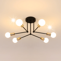 LAMPA SUFITOWA WISZĄCA CZARNY E27 ZYRANDOL ZŁOTY LOFT NOWOCZESNY DO SALONU