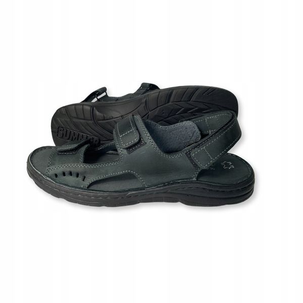 SANDAŁY MĘSKIE SKÓRZANE OBUWIE BUTY NA RZEPY SKÓRA BYDLĘCA + GRATIS ŁYŻKA zdjęcie 11