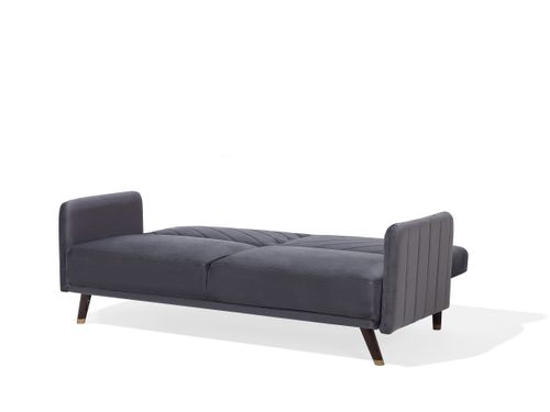 Sofa rozkładana welurowa szara SENJA na Arena.pl