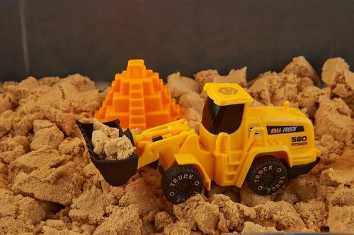 Zestaw Konstrukcyjny Dźwig Piasek Kinetyczny Pojazdy Budowlane dla Dzieci na Arena.pl