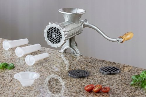 RĘCZNA MASZYNKA do MIELENIA Mięsa Żeliwna nr. 10 Nadziewarka 3 Sita Lejki na Arena.pl