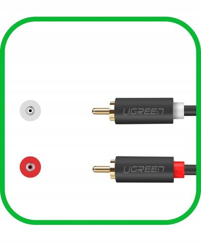 Kabel Przewód Audio Wtyk 2x RCA do 2xRCA Chinch STEREO 5M Pozłacany na Arena.pl