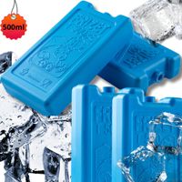 2XDUŻY WKŁAD MROŻĄCY ŻELOWY DO LODÓWKI TORBY TURYSTYCZNEJ 500ML HDPE 985G