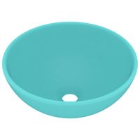 Okrągła umywalka łazienkowa, matowa jasnozielona, 32,5 x 14 cm