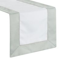 Bieżnik z kryzą i lamówką SYLVIA 40X140 naturalny + oliwkowy