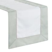Bieżnik z kryzą i lamówką SYLVIA 40X140 naturalny + oliwkowy