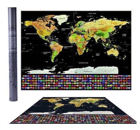Mapa świata zdrapka 42x30cm kolory na Arena.pl