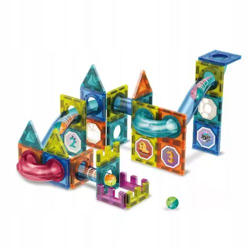 KLOCKI MAGNETYCZNE DLA DZIECKA KONSTRUKCYJNE 3D EDUKACYJNE TOR KULKOWY 42EL na Arena.pl