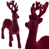 RENIFER FLOKOWANY OZDOBNY BORDOWY WELUROWY FIGURKA DEKORACJA ŚWIĄTECZNA