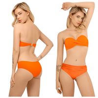 STRÓJ KĄPIELOWY DWUCZĘŚCIOWY BEZ RAMIĄCZEK PLAŻA BIKINI KOSTIUM KOMPLET S