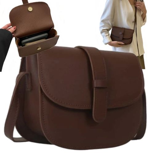 Torebka damska Ciemno brązowa skórzana Listonoszka mała na pasku D02 na Arena.pl