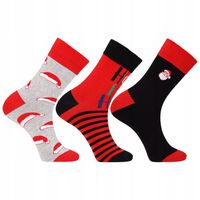 Skarpetki Świąteczne Męskie Bawełniane 3-PARY NA PREZENT KOLOR MORAJ 43-45