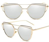 OKULARY LUSTRZANKI GLAM ROCK KOCIE OKO CAT EYE SILVER O10