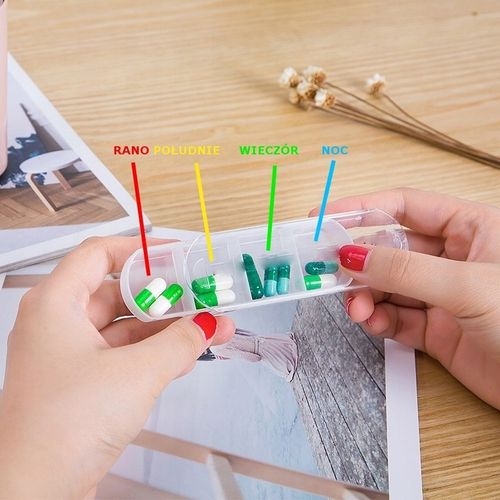 Pojemnik na leki kasetka pudełko na tabletki 7 dni 4 pory dnia na Arena.pl