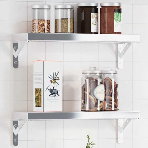 Wsporniki do półek, 4 szt., 15x2,5x11,5 cm, srebrna stal na Arena.pl