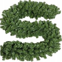 Girlanda Choinkowa Łańcuch Świąteczna 270 cm Sztuczna Zielona Gęsta 2,7m