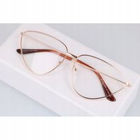 Okulary Kocie Oczy Zerówki Damskie złote