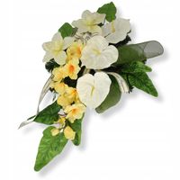 Wiązanka na grób pomnik cmentarz Kremowy Sztuczne kwiaty Mieczyki pogrzeb