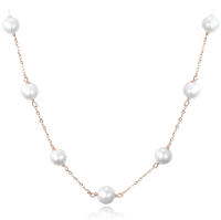 MINET Rose gold srebrny naszyjnik z naturalnymi perłami Ag 925/1000 12,15g