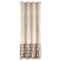 Elegancka zasłona na przelotkach CARLI welwetowa z falbanami 140X250 beżowa