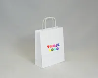 Torba papierowa biała z nadrukiem 1000 sztuk 18 x 8 x 22,5 cm