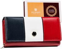 duży portfel damski ze skóry naturalnej zamykany na zatrzask - peterson