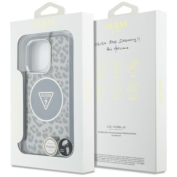 Etui Guess HC IML Leopard Triangle Cord Strap do iPhone 16 Pro MagSafe brąz zdjęcie 7