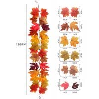 Girlanda jesienno-wiosenna z liści klonu, 2 sztuki po 100 cm