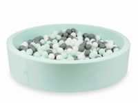 Suchy basen miętowy 130x30 z piłeczkami 600 sztuk (białe, szare, jasnomiętowe)