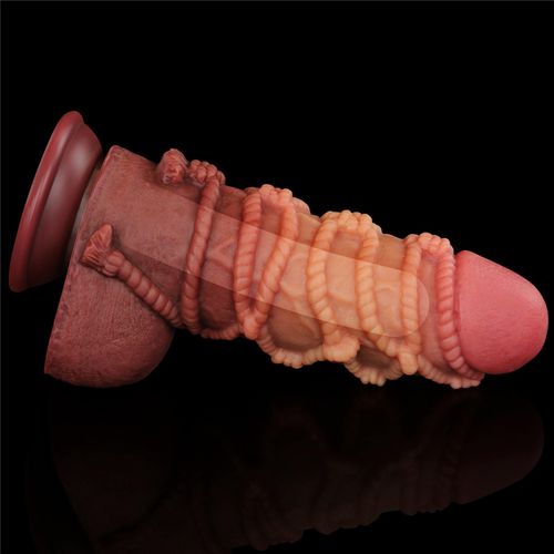 9.5'' Dual layered Platinum Silicone Cock with Rope (H) na Arena.pl
