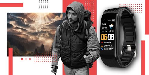 smartwatch giewont czarno czerwony 2 paski gw200-1 na Arena.pl