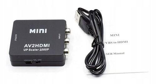 ADAPTER AV RCA DO HDMI KONWERTER CINCH CVBS 1080P RCA - HDMI na Arena.pl