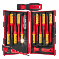TVARDY ZESTAW 13EL. WKRĘTAKÓW IZOLOWANYCH VDE 1000V ELEKTRYKA ETUI T00915