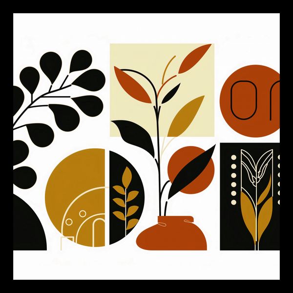 Plakat 30x30cm Kolaż Botaniczny zdjęcie 2
