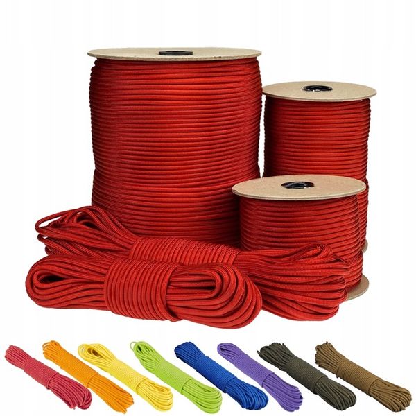 Linka EDCX 4mm Paracord 550 - (Red, 50 m) zdjęcie 1