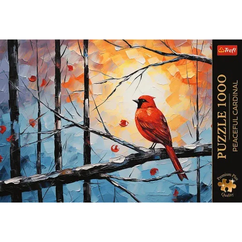 Puzzle 1000 elementów. Premium Plus Quality. Spokojny kardynał na Arena.pl