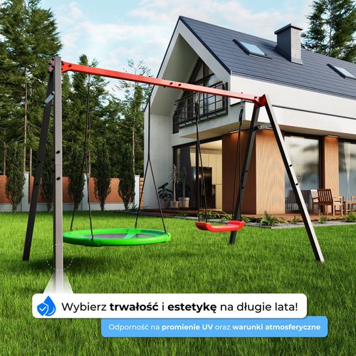 HUŚTAWKA OGRODOWA dla dzieci BOCIANIE GNIAZDO STELAŻ podwójny Super Fun na Arena.pl