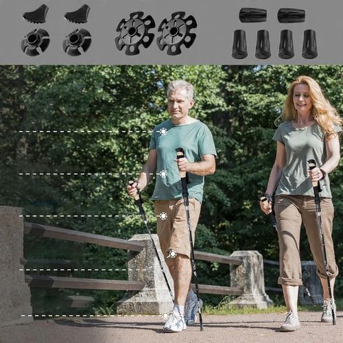 KIJE TREKKINGOWE SKŁADANE KIJKI W GÓRY DO TURYSTYCZNE REGULOWANE ALUMINIOWE na Arena.pl