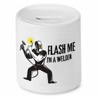 Skarbonka Prezent Spawacza Flash Me I'm A Welder Z Nadrukiem Ze Zdjęciem