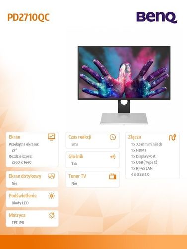 Monitor 27 PD2710QC LED 5ms/QHD/IPS/HDMI/DP/USB na Arena.pl