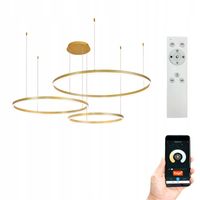 Lampa wisząca 40+60+80cm pilot okręgi ring żyrandol LED Tuya WiFi SILVA EXT