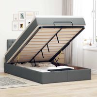 Łóżko otomana z materacem i LED, ciemnoszary, 120x200 cm