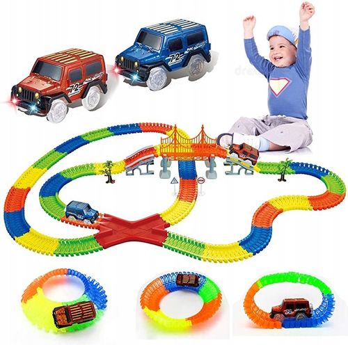 TOR SAMOCHODOWY ŚWIECĄCY 360el + 2 AUTKA MAGIC TRACKS MOST 1808 na Arena.pl